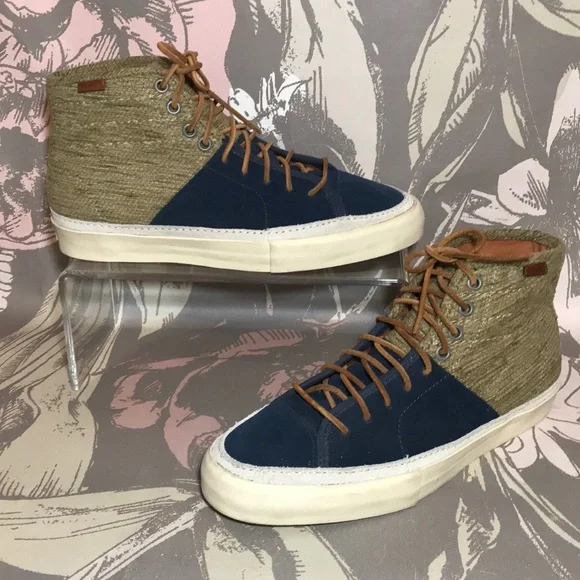 Vans Brand Sk8 Hi Vault Sz 8 Suede & Jacquard Hash Vault Tennis Shoes Never Used